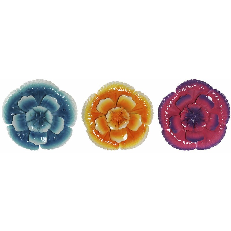 

Decoración de Pared DKD Home Decor Flor Metal (3 pcs) (16 x 2 x 16 cm)