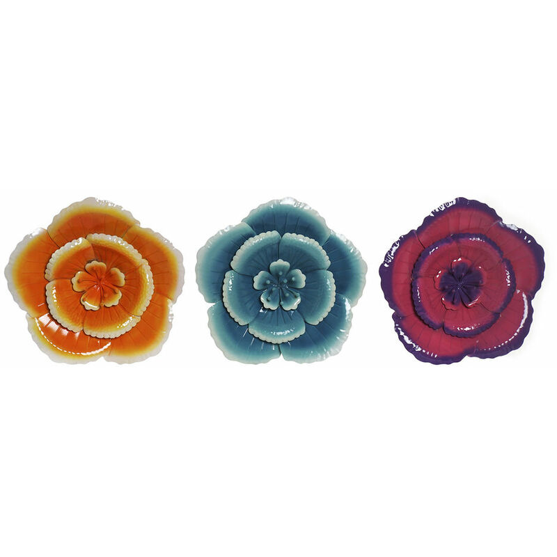 

Decoración de Pared DKD Home Decor Flor Metal (3 pcs) (45 x 5 x 45 cm)