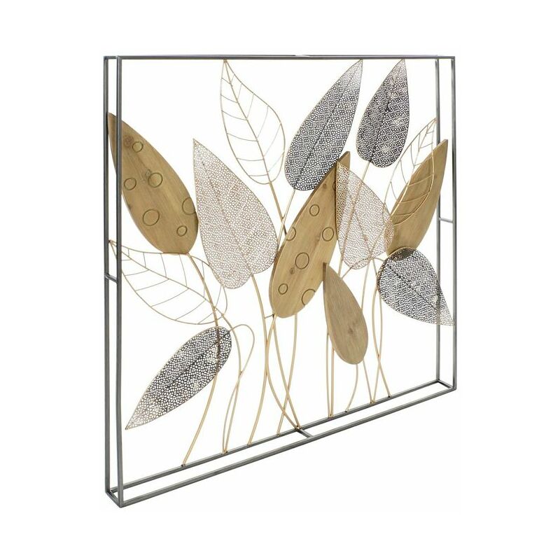 

Decoración de Pared DKD Home Decor Hojas Metal (91 x 6.5 x 91 cm)