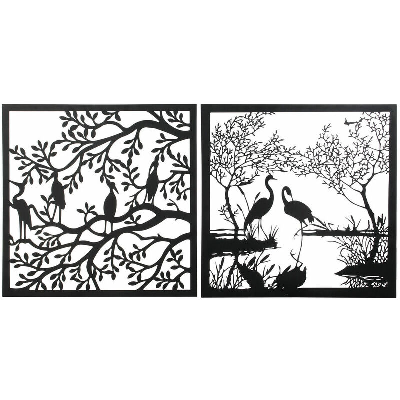 

Decoración de Pared DKD Home Decor Metal (2 pcs) (98 x 1 x 98 cm)