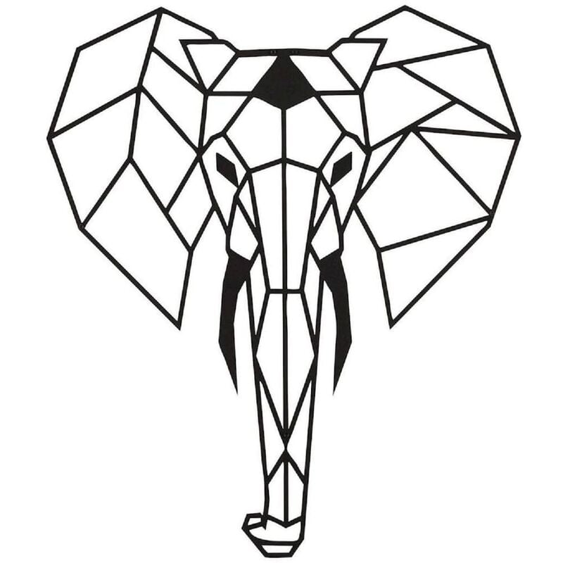 

Adorno de pared Elephant acero negro 45x52 cm - Negro - Homemania