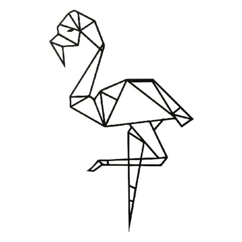 

Homemania Adorno de pared Flamingo acero negro 31x50 cm - Negro