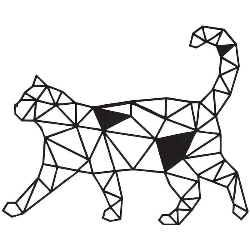 

Adorno de pared Cat acero negro 46x37 cm - Negro - Homemania
