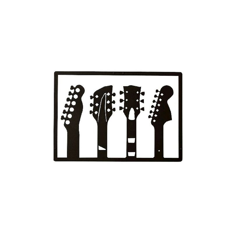 

Decoracion de Pared Guitarra - Wall Art - Musica - para Sala de Estar, Dormitorio - Negro en Acero, 46 x 0,15 x 32 cm
