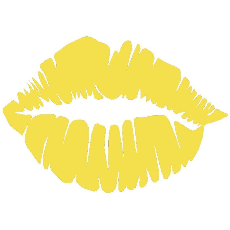 

Decoracion de pared Kiss - Arte y Graffiti - Arte de pared - de Salon, Dormitorio - Amarillo en Metal, 48 x 0,15 x 33 cm,