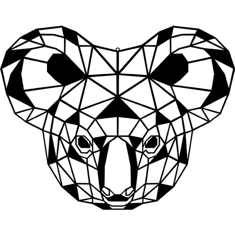 

Decoracion de Pared Koala - Arte - Para Salon, Oficina - Metal Negro 50x0,16x39 cm