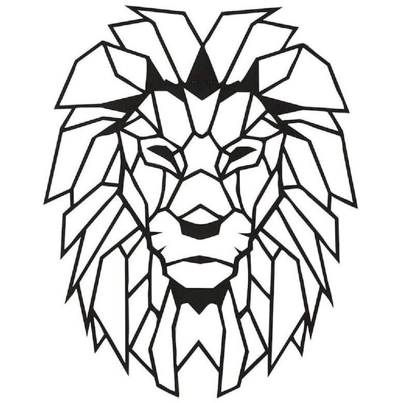 

Adorno de pared Lion acero negro 40x50 cm - Negro - Homemania
