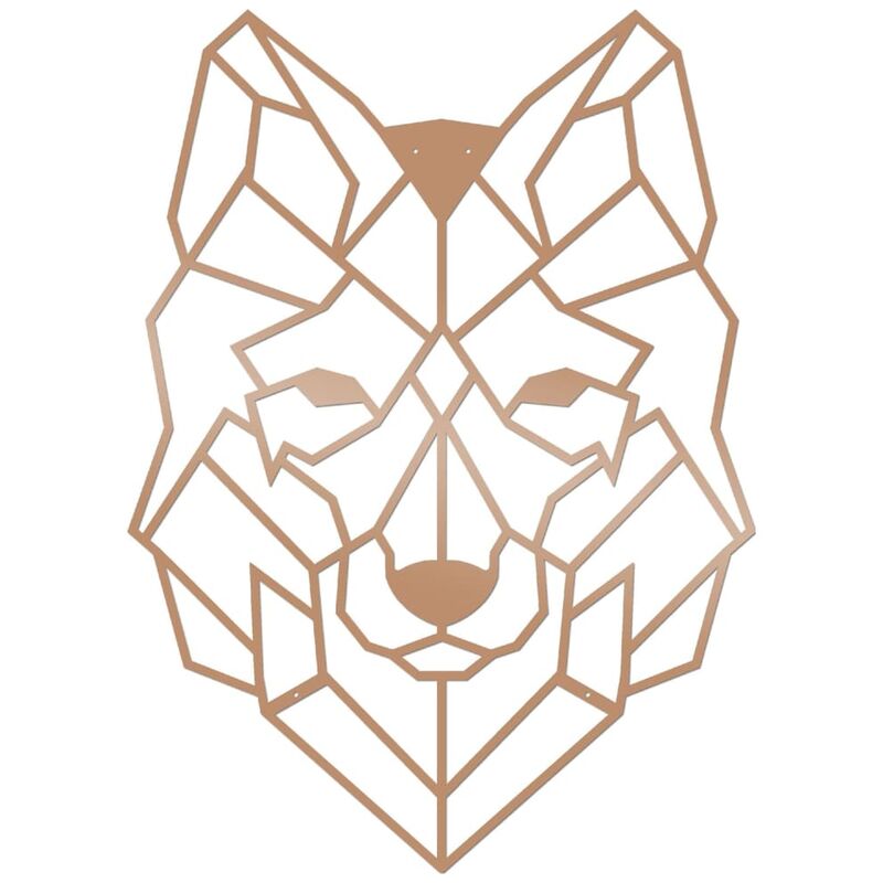

Adorno de pared Wolf acero cobre 41x57 cm - Negro - Homemania