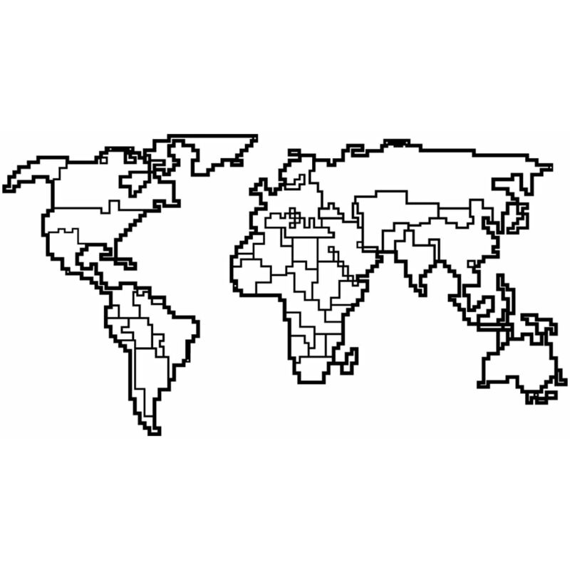 

Decoración de pared mapa del mundo 11 metal negro 100x53 cm - Negro - Homemania