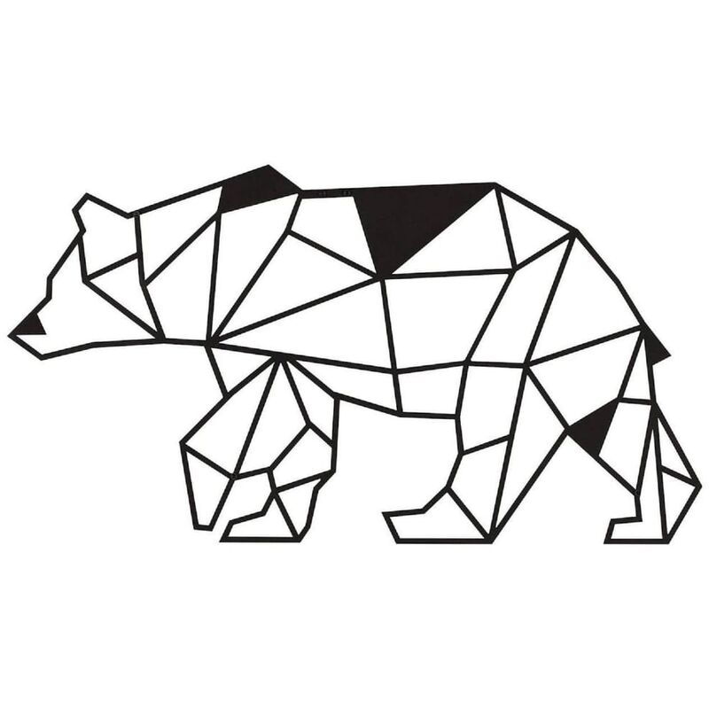 

Adorno de pared Bear acero negro 55x30 cm - Negro - Homemania