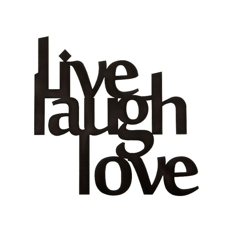 

Decoracion de Pared Palabras - Arte de Pared - Citas - Live Laugh Love - para Salon, Dormitorio - Acero Negro, 50 x 0,15 x 50 cm