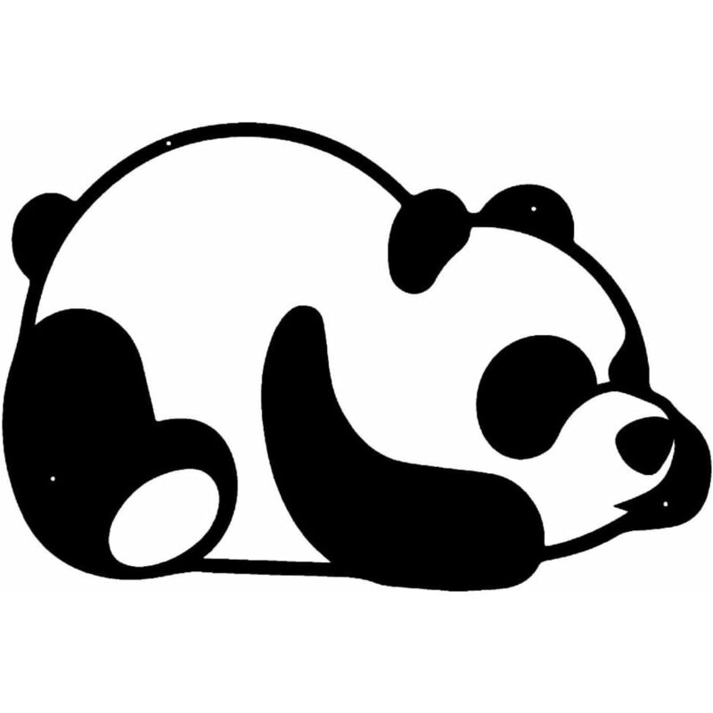 

Adorno de pared Panda acero negro 50x35 cm - Negro - Homemania
