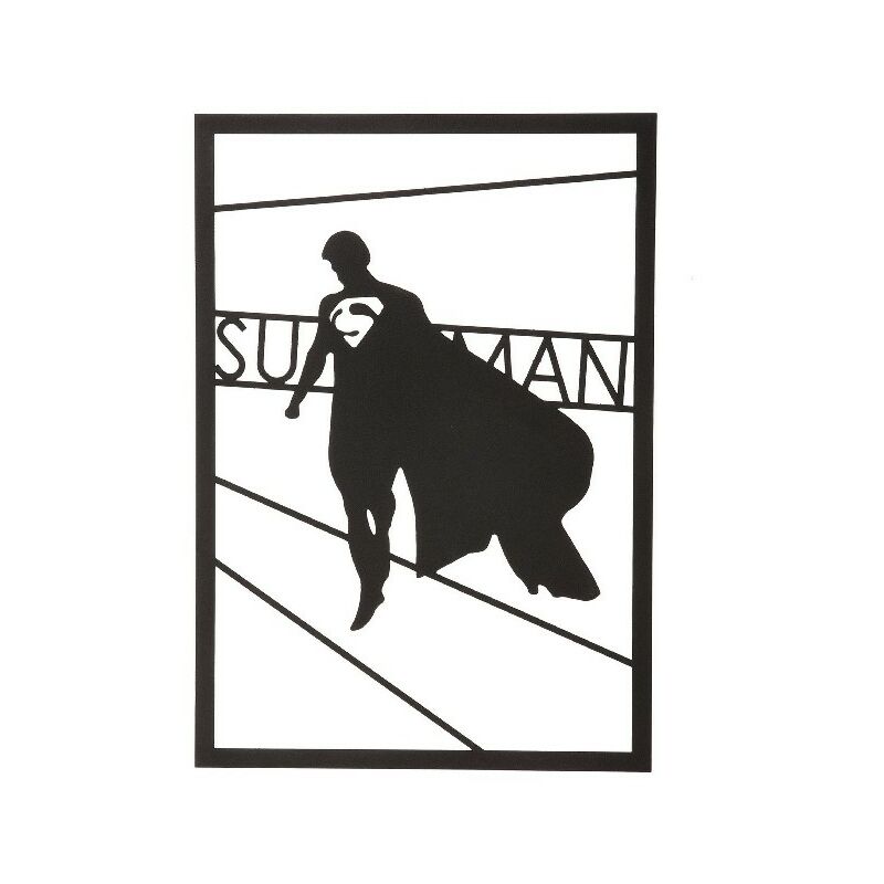 

Decoracion de Pared Superman - Wall Art - para Sala de Estar, Dormitorio - Negro en Acero, 35 x 0,15 x 50 cm