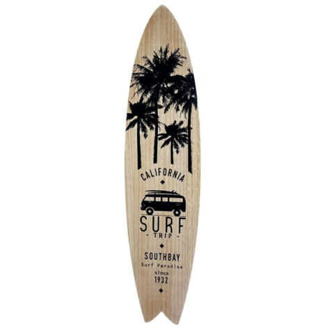Decoración de pared TABLA DE SURF marrón negro