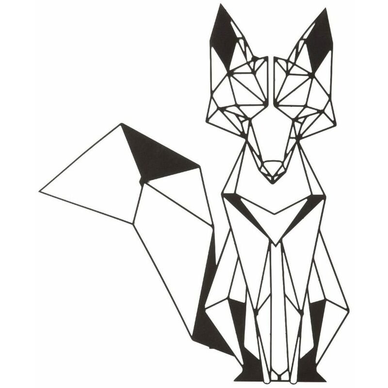 

Adorno de pared Fox acero negro 33x40 cm - Negro - Homemania