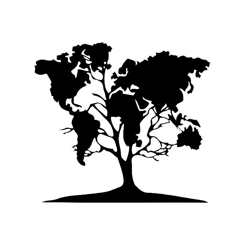 

Decoracion de paredes arbol - Mapa - Arte de la Pared, Pared - Negro en Metal, 75 x 0,15 x 65 cm, -