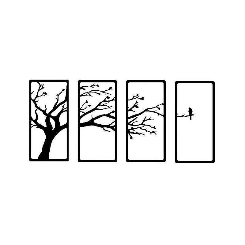 

Decoracion de paredes arbol - Naturaleza - Arte mural, Pared - Negro en Metal, 96 x 0,15 x 50 cm, -