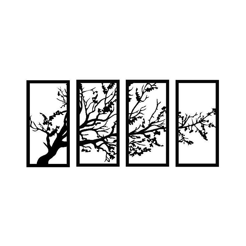 

Decoracion de paredes arboles - Naturaleza - Arte mural, Pared - Negro en Metal, 160 x 0,15 x 80 cm, -