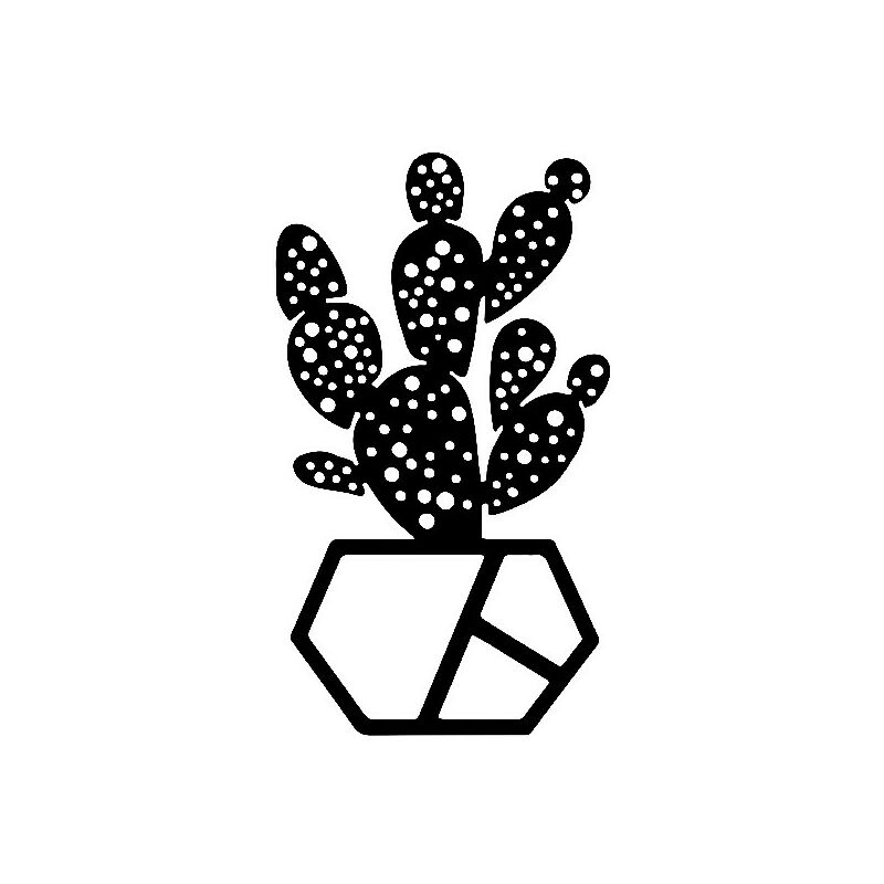 

Decoracion de paredes Cactus - Naturaleza, Planta - Arte de pared, Pared - Negro en Metal, 25 x 0,15 x 43 cm, -