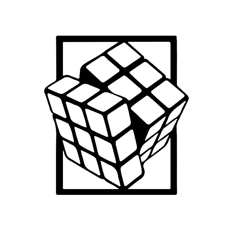 

Decoracion de paredes Cubo de Rubik - Geometrico, Rompecabezas - Arte de pared, Pared - Negro en Metal, 50 x 0,15 x 55 cm, -