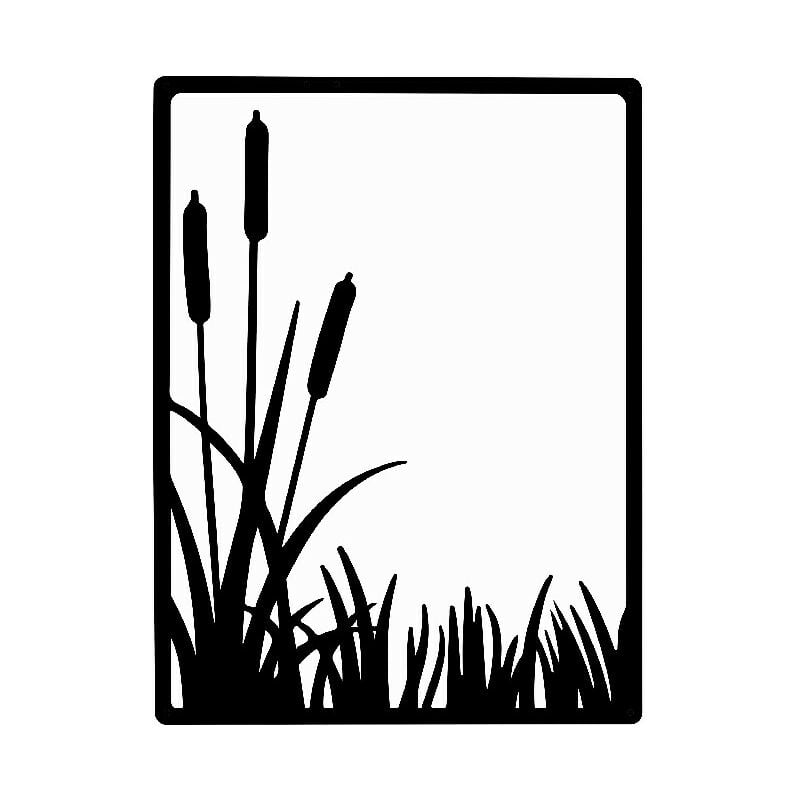 

Decoracion de paredes Hierba - Naturaleza - Arte mural, Pared - Negro en Metal, 40 x 0,15 x 55 cm, -