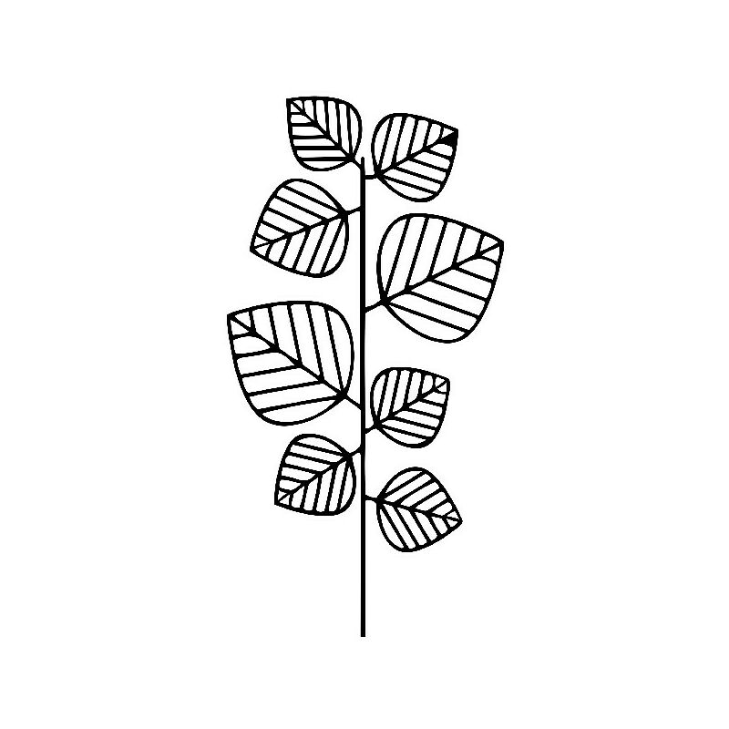 

Decoracion de paredes Hoja - Naturaleza - Arte mural, Pared - Negro en Metal, 55 x 0,15 x 110 cm, -