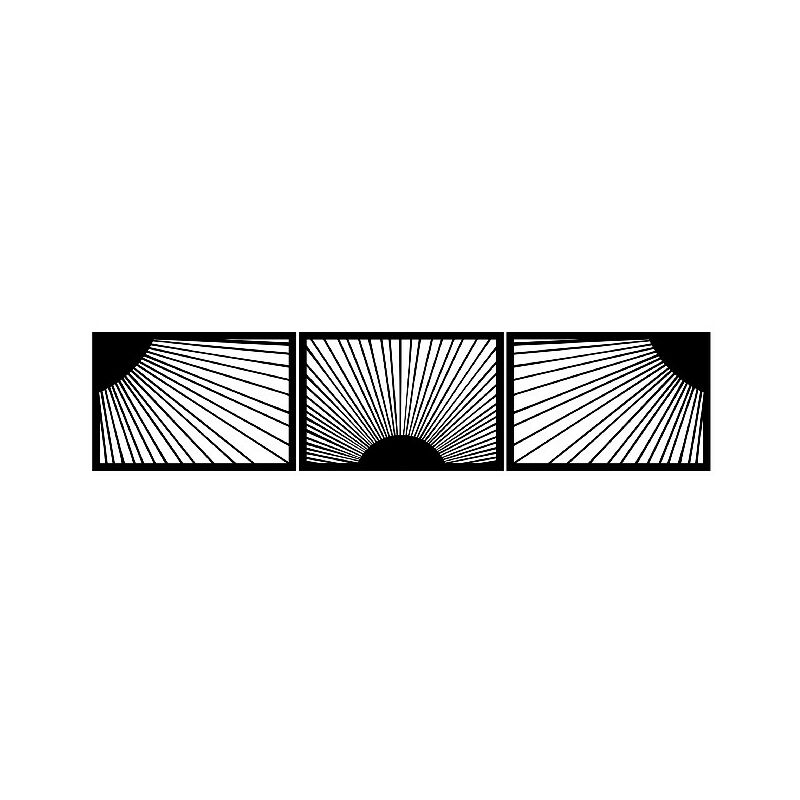 

Decoracion de paredes Luz solar - Geometrico - Arte de la pared, Pared - Negro en Metal, 192 x 0,15 x 44 cm, , -