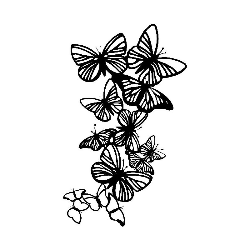 

Decoracion de paredes Mariposa - Animales - Arte de la Pared, Pared - Negro en Metal, 40 x 0,15 x 65 cm, -