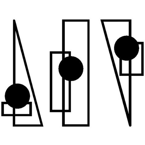 Decoracion de paredes Triangulo - Geometrico - Arte de la pared, Pared - Negro en Metal, 63 x 0,15 x 55 cm, -