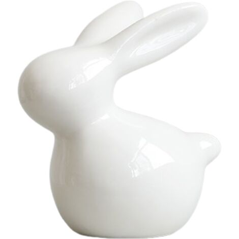 Decoración de Pascua: Mini conejito de cerámica blanca / Mini conejo