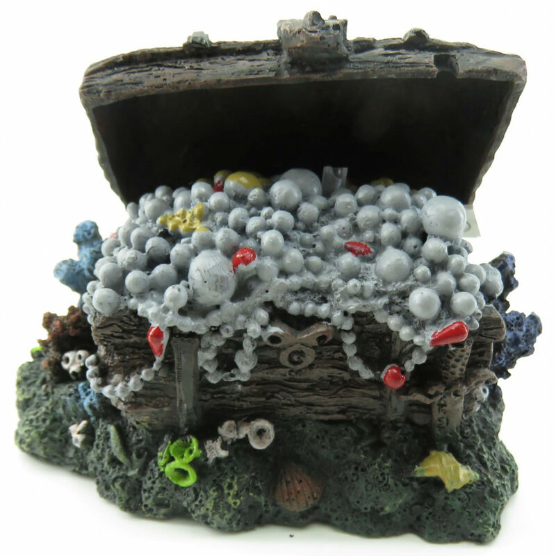 

Cofre del tesoro pirata (movimiento de aire) 14 x 9 x 8,5 cm, Decoración de acuario.