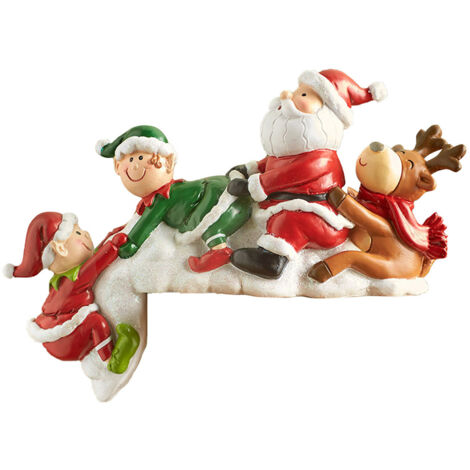 Decoración festiva de escritorio de resina – Colgante de resina multicolor con dibujos animados – Decoración navideña para escritorio