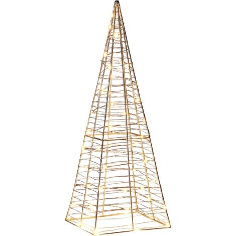 BELIANI Decoración figura de Navidad LED metal plateado árbol de temporada exteriores Puksala