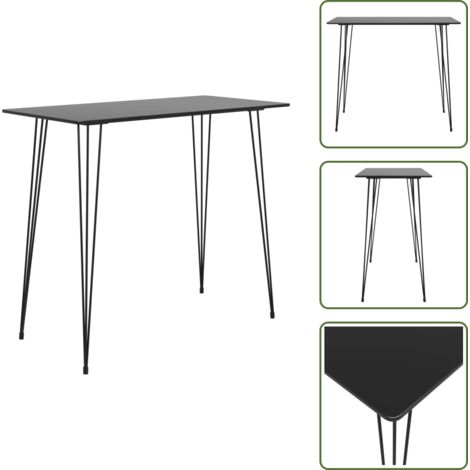 Decoración interior - vidaXL Mesa alta de cocina negro 120x60x105 cm - Mesa de bar