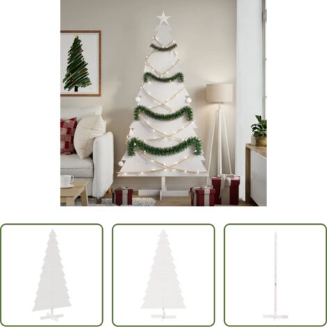 Decoración Navideña -  Árbol de Navidad de adorno madera maciza pino blanco 180 cm