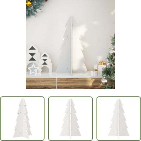 Decoración Navideña -  Árbol de Navidad de adorno madera maciza pino blanco 69,5 cm