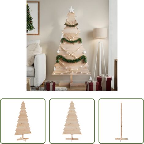 Decoración Navideña -  Árbol de Navidad de madera de adorno madera maciza pino 150 cm