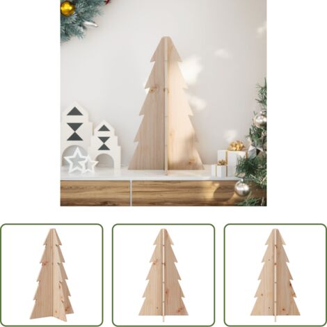 Decoración Navideña -  Árbol de Navidad de madera de adorno madera maciza pino 69,5 cm