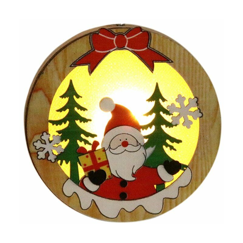 

Decoracion navidena delicada portatil Iluminacion de madera Colgante Decoracion del arbol de Navidad Colgante Modo circular,5 #