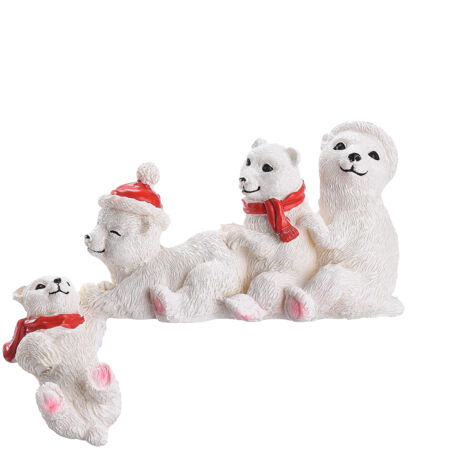 Decoración navideña: Figuritas de animales de dibujos animados hechas de resina – Juego de 1 – Multicolor, 24 cm