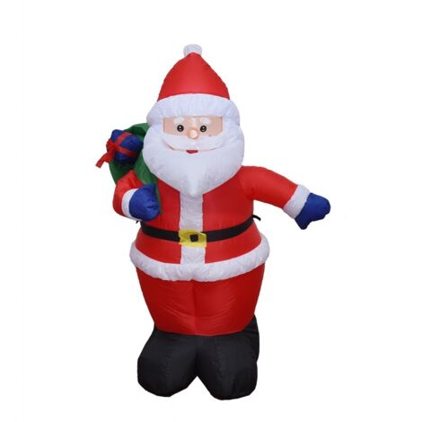 Decoración navideña inflable para exteriores de 1,2 m, Papá Noel inflable con bolsa de regalo, decoración con luces LED para patio, jardín, césped, fiesta de Navidad.