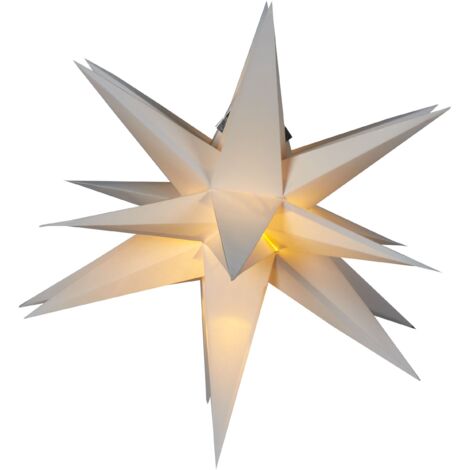 Decoración navideña LED de interior Estrella de papel hecha a mano Blanco crema Bhagirathi