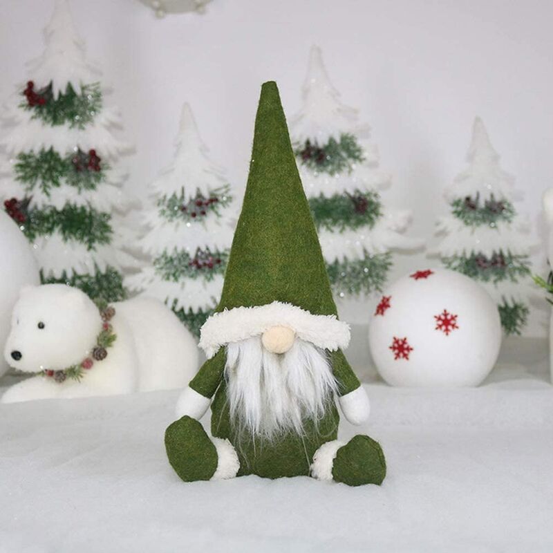 

Decoración navideña Navidad hecha a mano GNOME GNOME rojo y verde GNOME escandinavo Navidad sueca Figuras de Papá Noel Regalos de Navidad Decoración