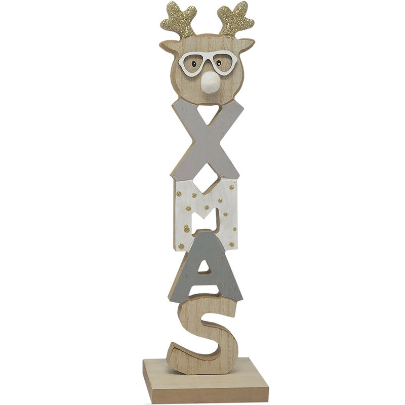 

Decoración Navideña Noel/xmax, Figura decorativa de madera. Decoración original 9X7X30,5cm Modelo - C