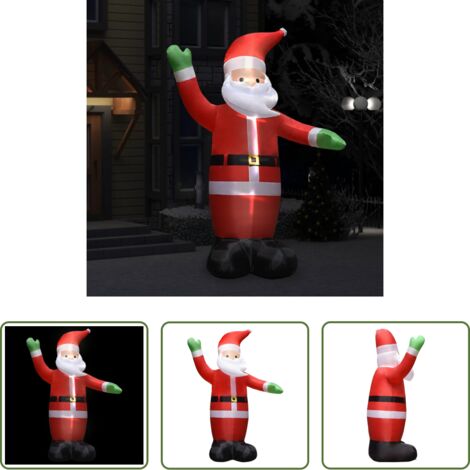Decoración navideña -  Papá Noel inflable con LEDs decoración navideña IP44 3 m