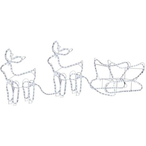 Decoración navideña para jardín renos y trineo 252 LEDs vidaXL