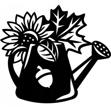 Decoración otoñal, colgante con forma de regadera, diseño de hoja calada, grande, negro.