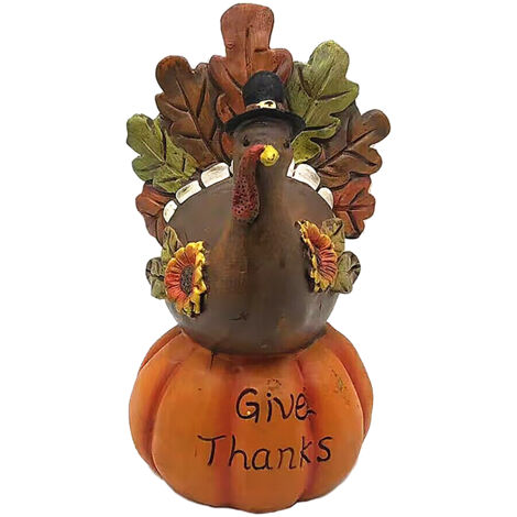 Decoración otoñal de pavo y calabaza para Acción de Gracias, para uso interior y exterior [decoración de mesa] [Dimensiones: 320 g, diseño de calabaza]