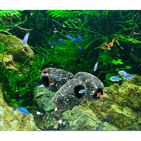 Decoración para acuarios: cueva de resina ecológica de 9 x 7,5 x 5 cm. Escondite y zona de desove para cíclidos.