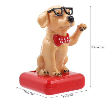 Decoración para coche – Juguete solar con perro animado – Bonita decoración interior – N.º 1 Propileno – 10,5 cm